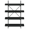 Librería de 4 estantes madera ingeniería negro 100x33x145.5 cm 4