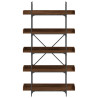 Librería 5 estantes madera ingeniería marrón 100x33x180.5 cm 4