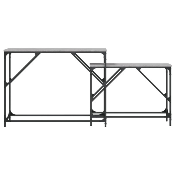 Mesas consola apilables 2 pzas madera ingeniería gris Sonoma M 4