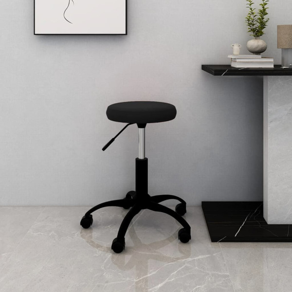 Silla de oficina giratoria de terciopelo negro D