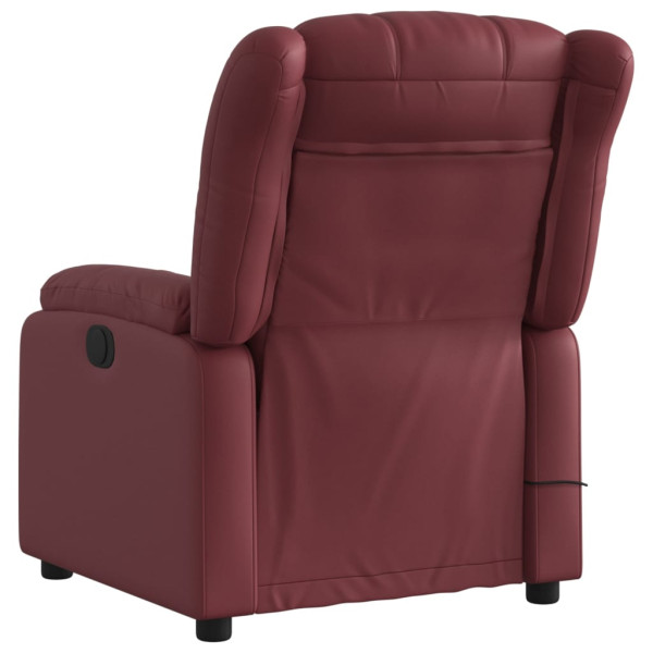 Sillón de masaje reclinable cuero sintético rojo tinto M 4