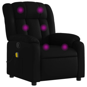 Sillón de masaje reclinable cuero sintético negro H