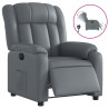 Sillón reclinable eléctrico de cuero sintético gris 2
