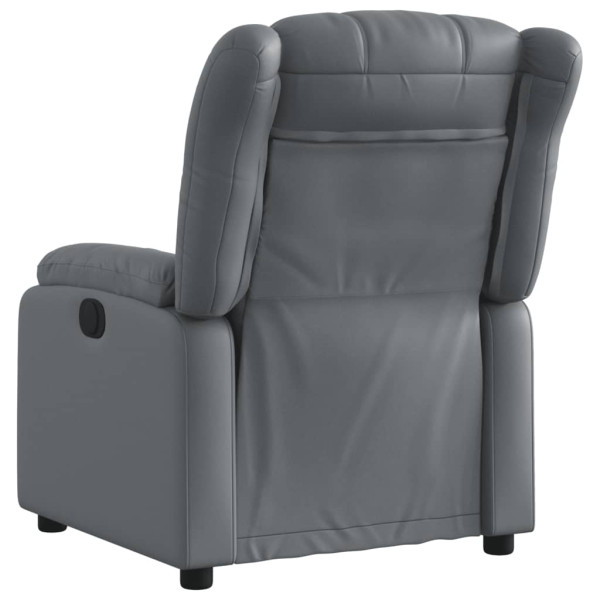 Sillón reclinable eléctrico de cuero sintético gris M 4