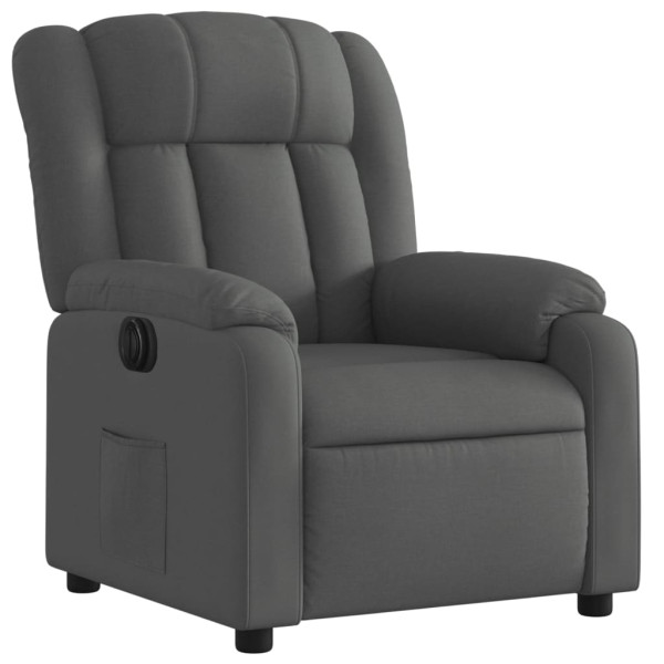 Sillón reclinable eléctrico de tela gris oscuro M 3