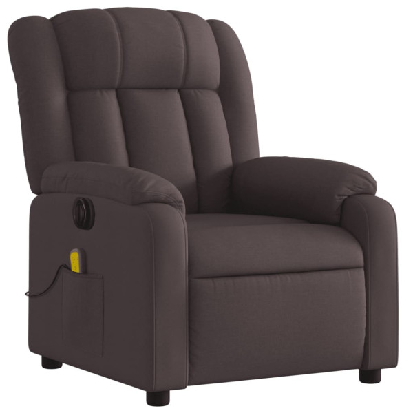 Sillón reclinable de masaje eléctrico tela marrón oscuro M 3