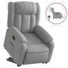 Sillón eléctrico reclinable elevable de tela gris claro 2