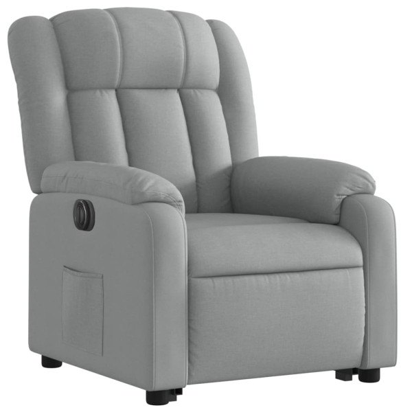 Sillón eléctrico reclinable elevable de tela gris claro M 3