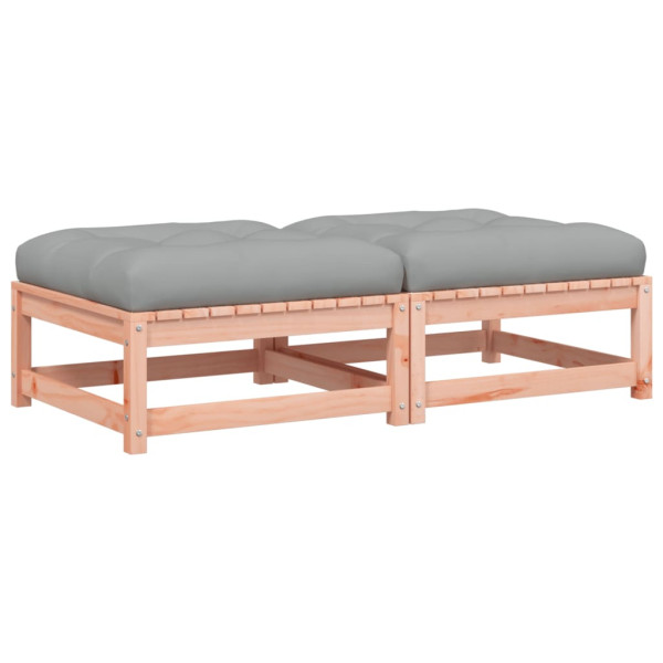 Apoios de pés jardim c/ almofadões 2pcs madeira douglas maciça M 2