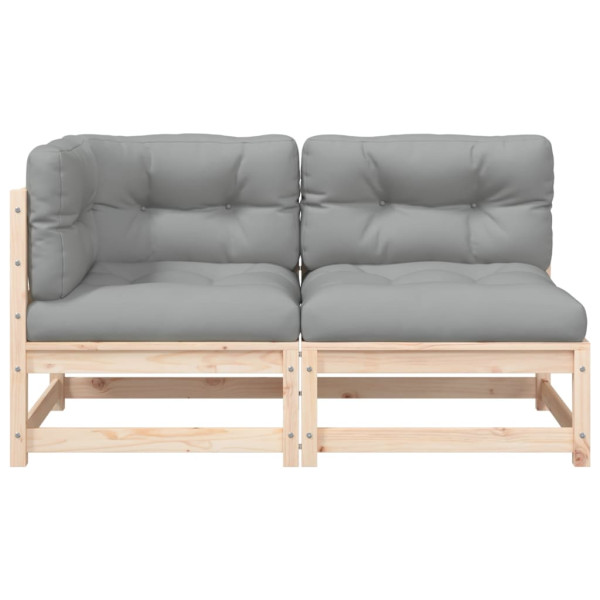 Sofá de jardim 2 lugares com almofadões madeira de pinho maciça M 5