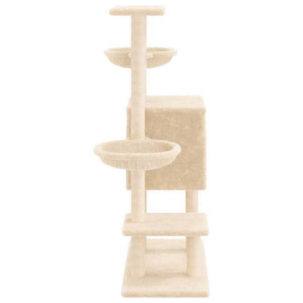 Árvore para gatos c/ postes arranhadores sisal 117 cm cor creme M 5