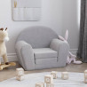 Sofá cama infantil felpa suave gris claro 1