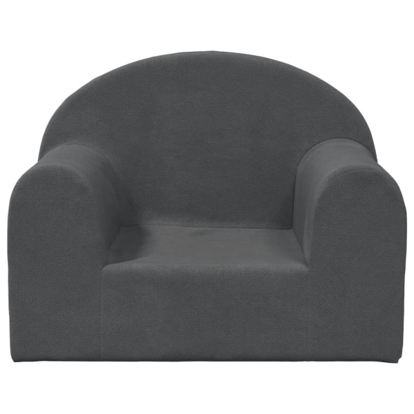 Sofá para niños felpa suave gris antracita M 3