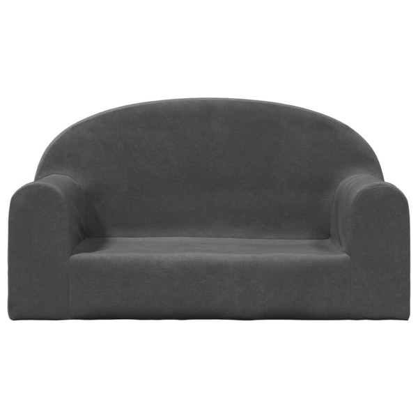 Sofá infantil de 2 lugares pelúcia macia antracite M 3