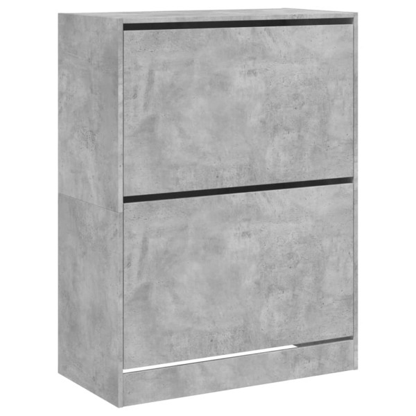 Mueble zapatero 2 cajones abatibles gris hormigón 80x42x108 cm M 2