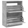 Mueble zapatero 2 cajones abatibles gris hormigón 80x42x108 cm 5