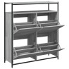Mueble zapatero 4 cajones abatibles gris Sonoma 100x34x112 cm 5