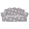 Sofá infantil de 2 lugares c/ estrelas pelúcia cinzento-claro 3