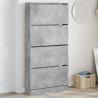 Mueble zapatero 4 cajones abatibles gris hormigón 80x21x163.5cm 1