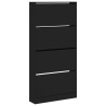 Mueble zapatero con 4 cajones abatibles negro 80x21x163.5 cm 2