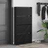 Mueble zapatero con 4 cajones abatibles negro 80x21x163.5 cm 3