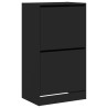 Mueble zapatero con 2 cajones abatibles negro 60x42x108 cm 2