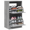 Mueble zapatero 2 cajones abatibles gris Sonoma 60x42x108 cm 4