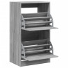 Mueble zapatero 2 cajones abatibles gris Sonoma 60x42x108 cm 5
