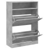 Mueble zapatero 2 cajones abatibles gris hormigón 80x34x116 cm 5
