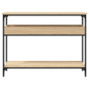 Mesa consola estante madera ingeniería roble Sonoma 100x29x75cm 4