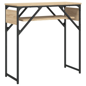 Mesa consola estante madera ingeniería roble Sonoma 75x30x75 cm H