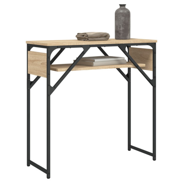 Mesa consola estante madera ingeniería roble Sonoma 75x30x75 cm M 3