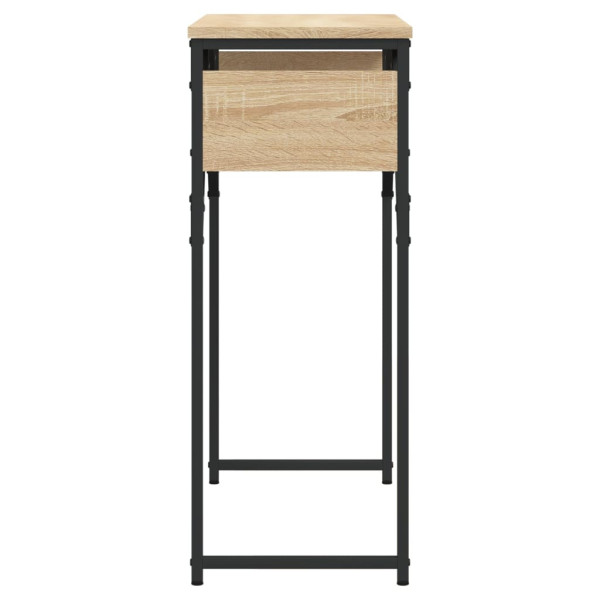 Mesa consola estante madera ingeniería roble Sonoma 75x30x75 cm M 5