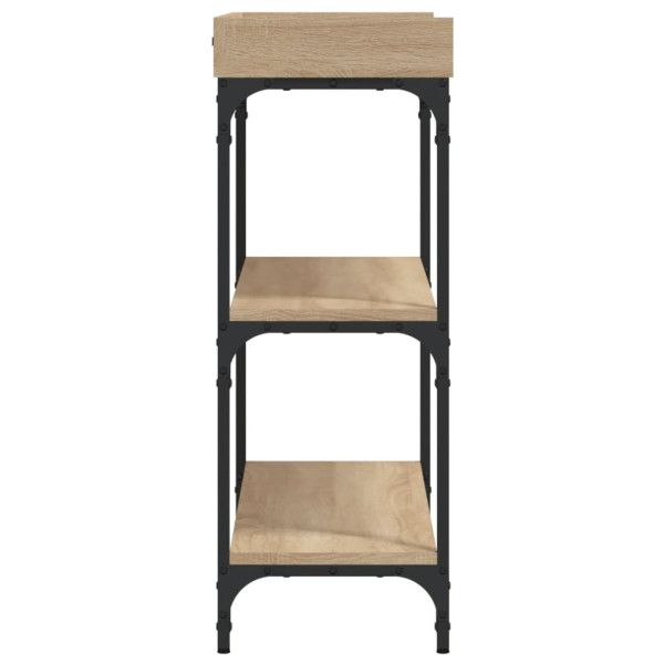 Mesa consola c/ prateleiras 100x30x80 cm carvalho sonoma M 5