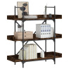 Librería 3 estantes madera ingeniería roble humo 100x33x108.5cm 1