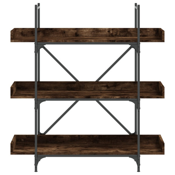 Librería 3 estantes madera ingeniería roble humo 100x33x108.5cm M 4
