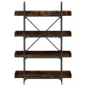 Librería 4 estantes madera ingeniería roble humo 100x33x145.5cm 4