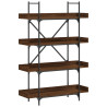 Librería de 4 estantes madera ingeniería marrón 100x33x145.5 cm 2