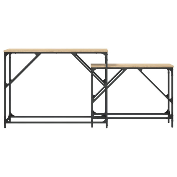 Mesas consola apilables 2 pzas madera ingeniería roble Sonoma M 4