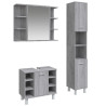 Set de muebles de baño 3 pzas madera contrachapada gris sonoma 2