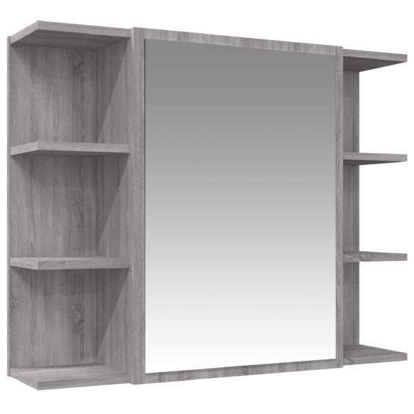 Set de muebles de baño 3 pzas madera contrachapada gris sonoma M 5