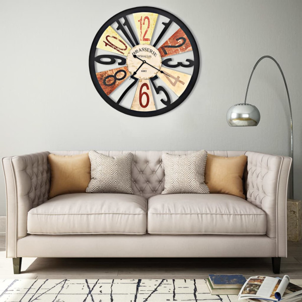 Reloj de pared de metal multicolor 60 cm D