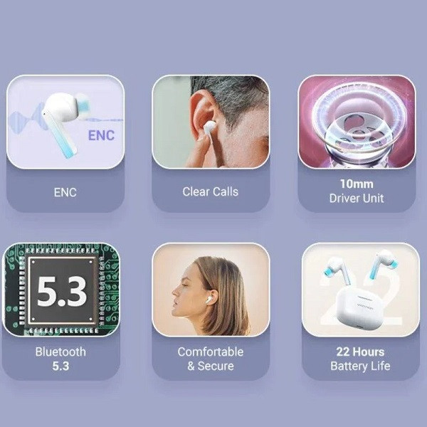 Auriculares Vention ELF E04 NBIW0 blanco M 3