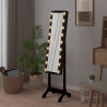 Espejo de pie con LED negro 34x37x146 cm 3
