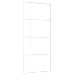 Puerta corredera ESG vidrio y aluminio blanca 90x205 cm H