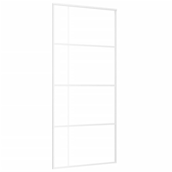 Porta deslizante vidro ESG fosco e alumínio 90x205 cm branco M 2