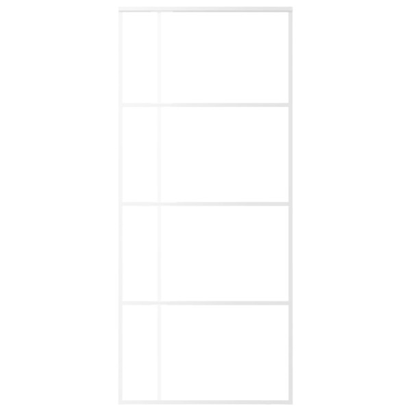 Puerta corredera ESG vidrio y aluminio blanca 90x205 cm M 3