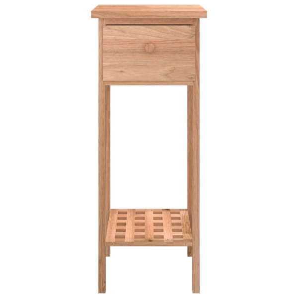 Mesa auxiliar con cajón madera maciza nogal 25x25x60 cm M 5