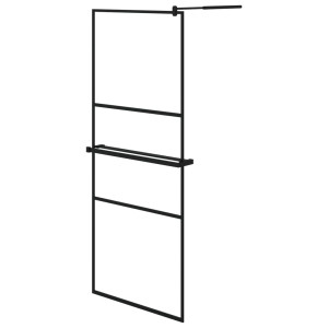 Divisória chuveiro c/prateleira 80x195 vidro/alumínio ESG preto H