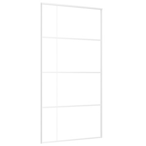 Puerta corredera ESG vidrio y aluminio blanca 102.5x205 cm H